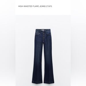 High-Waisted Flare Jeans in Dark Blue